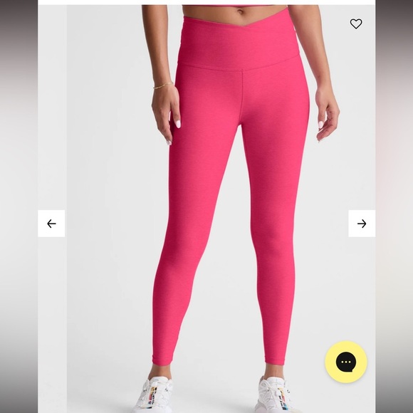 Beyond Yoga Pants - Beyond Yoga Spacedye At Your Leisure High Waisted Midi Legging Small Vivid Pink